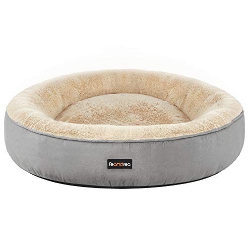 Feandrea Hundebett, Katzenbett, Donut, Ø 70 cm, hellgrau PGW070G01