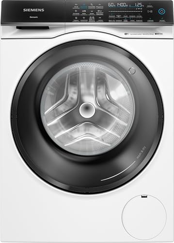 Siemens WN54C2070 iQ700 Smarter Waschtrockner 9 kg Waschen und 6 kg. Trocknen, 1400 UpM, Antiflecken-System, smartFinish – Glättet sämtliche Knitterfalten, aquaStop Weiß