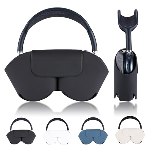 Lukvcoe Smart Hülle Schutzhülle für Apple AirPods Max, Weiche PU Leder Hülle mit Schlafmodus & Staubschutz, Leichte Transportcase Kompatibel mit AirPod Max Kopfhörer (Black)