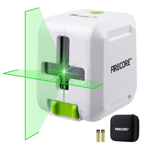 Kreuzlinienlaser Firecore Laser-Wasserwaage Selbstnivellierender Vertikale und Horizontale Laser Level für Baustellen und Heimwerkerprojekt - Inklusive Tragetasche und Batterie