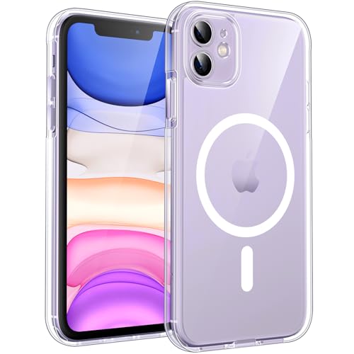 TOCOL für iPhone 11 Hülle für Magsafe, Vollständiger Kameraschutz Nie Vergilbung Stoßfest Kratzfest Magnetisch Handyhülle für iPhone 11 Case, Transparent