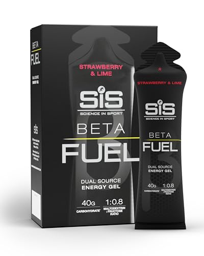 Science in Sport BETA Fuel Dual Source Gel 6 x 60ml Erdbeere Limette - Energiereiches Kohlenhydrate Gel mit 40g Kohlenhydrate - Leicht verdauliches Energy Gel für optimale Leistung