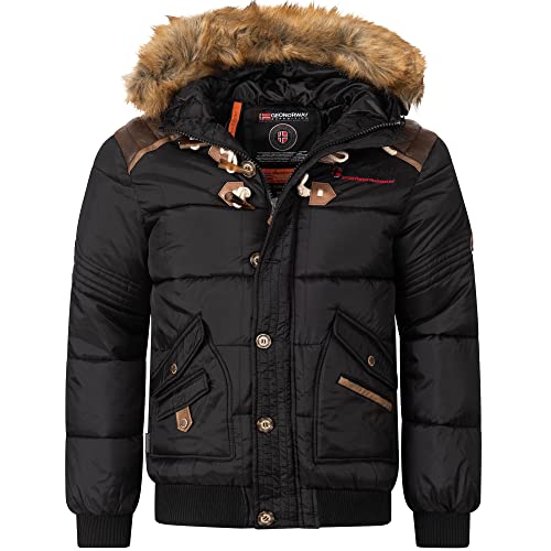 Geographical Norway Herren Winterjacke Belphegore Black -S - mit UD Beanie