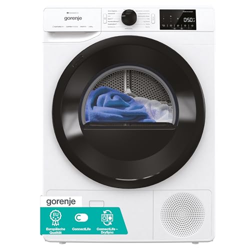 Gorenje DPNE82/GN Trockner/Kondensation mit Wärmepumpe / 8kg / 16 Programme/WIFI/Made in Europe/WaveActive Trommel/TwinAir/Feuchtesensor/Naturedry/LED Display/EEK: D