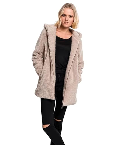 Urban Classics Damen Kapuzenpullover Ladies Sherpa Jacket Beige (Sand 208), Small