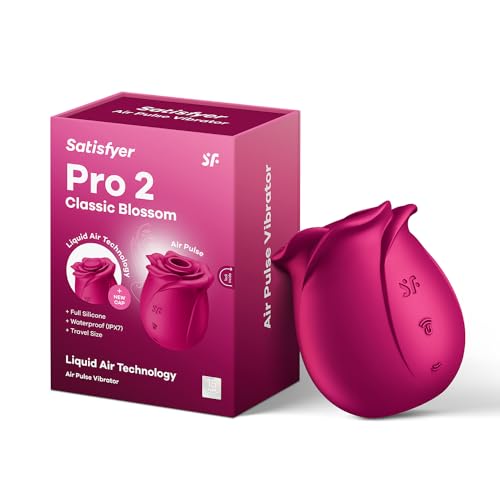 Satisfyer Pro 2 Classic Blossom | Liquid Air Technologie | Air Pulse Vibrator | 11 Druckwellen-Programme | Sex-Spielzeug für Damen | Wasserdicht (IPX7) | Hautfreundliches Silikon