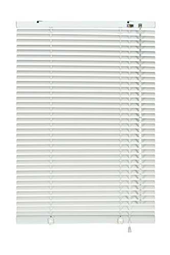 Deco Company Alu-Jalousie ohne Bohren, Zum Klemmen, Inkl. Klemmträgern, Sichtschutz, Lichtschutz, Blendschutz, Aluminium-Jalousie, Weiß, 70 x 130 cm