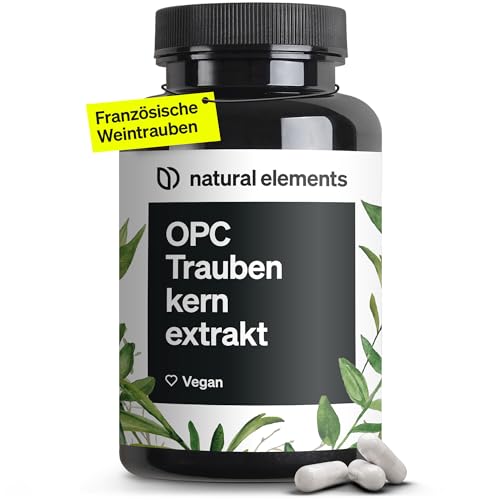 OPC Traubenkernextrakt - 240 hochdosierte Kapseln für 8 Monate - Reines OPC aus europäischen Weintrauben - Vegan, in Deutschen Laboren getestet