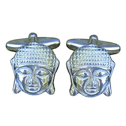 Manschettenknopfe Buddha, Thail�ndische Buddha-K�pfe, Handgegossen, von William Sturt aus Deutsche Zinn (Pewter)