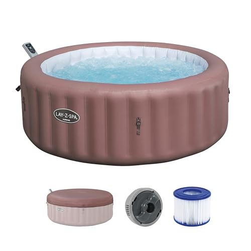 Bestway® Lay-Z-SPA® Energiespar-Whirlpool Hawaii AirJet™ mit App-Steuerung + integrierter UltraFit™ -Pumpeneinheit, für 6 Personen Ø 196 x 71 cm, Terrakotta
