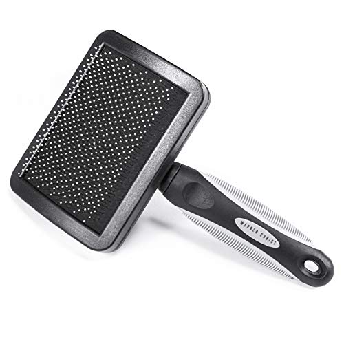 Werner Christ Lammfellbürste Fellbürste zur Beseitigung von Verschmutzungen auf Schaffellen und Lammfell-Artikeln, Bürste, Pflegebürste für Fell in schwarz, one Size