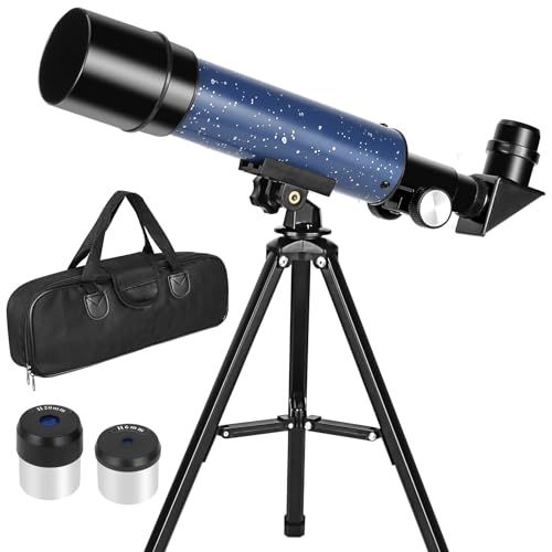 Teleskop 50mm Blende 360mm Fokuslänge für Astronomie Anfänger, Refraktor Reise Teleskop mit Tischstativ verpackt in Einer Tragetasche