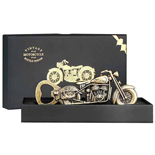 Motorrad Bier Geschenke für Männer, WZLEMOM Vintage Motorrad Bierflaschenöffner, Geschenk für Ehemann, Vater, Opa, Bruder. Einzigartiges Geburtstagsgeschenk für Bierliebhaber und Motorradfans.