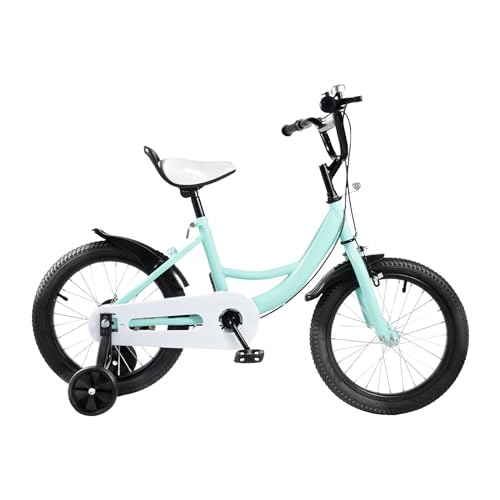 DioPaiB Kinderfahrrad 16 Zoll, Fahrrad mit Stützräder, Kinder Fahrrad für Ab 5-8 Jahre Mädchen & Jungen, Fahrräder mit Schutzbleche, Höhenverstellbar Tragfähigkeit 60kg, Grün