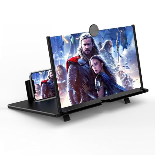 SagTuol Bildschirmlupe,16 Zoll Bildschirmlupe für Smartphones 3D HD, Faltbarer Handy Lupe zum Ansehen von Filmen und Videos, geeignet für alle Smartphones (Schwarz)