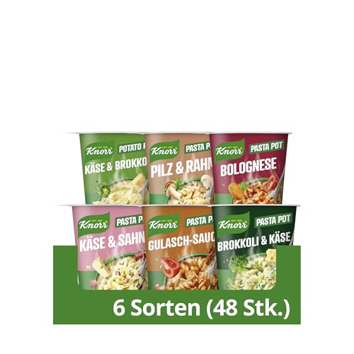 Knorr Snack Pot Pasta und Potato Pot Mix schnelle kleine Mahlzeit fertig in nur 5 Minuten 48x 1 Portion