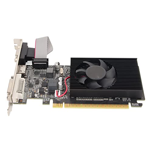 1 GB DDR3-Grafikkarte, 64 Bit 589 MHz 1 GB DDR3-Grafikkarte mit Leisem Lüfter, DVI-VGA-HDMI-Schnittstelle, PCI Express 2.0x16 für Büro und Spiele