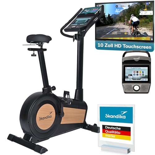 Skandika Ergometer Cykling P15 Touchscreen | Heimtrainer Fahrrad mit LCD Touch Display, vorinstallierte Apps, 28 Programme, Magnetbremse 32 Stufen, Kinomap App kompatibel, Indoor Bike bis 150 kg