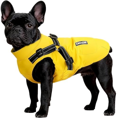 Flow fire Winter Hundemantel Wasserdicht für Grosse Hunde, Hundejacke mit Bauchschutz, Hunde Wintermantel Reflektierend XL(L)