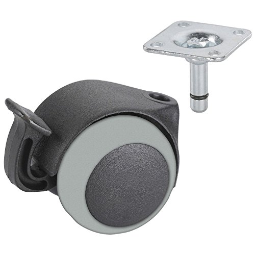 Dörner + Helmer Parkett-Doppelrolle (mit Feststellung, 50 mm) schwarz, 765201