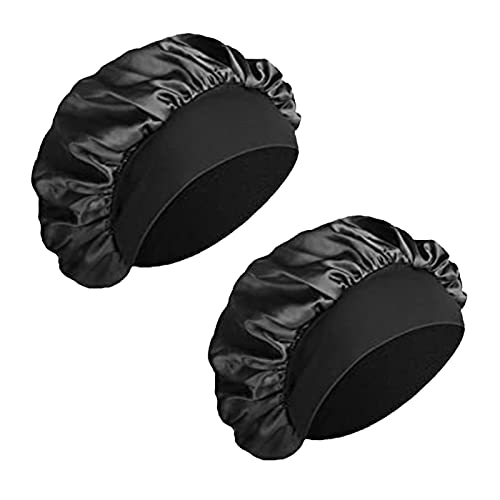 2 Stück Seidenhaube Zum Schlafen,Satin Haarhaube Bonnet für Die Nacht,Schlafhaube Seide,Weiche Bonnet Sleep Cap,Atmungsaktive Schlafmütze Damen Mädchen