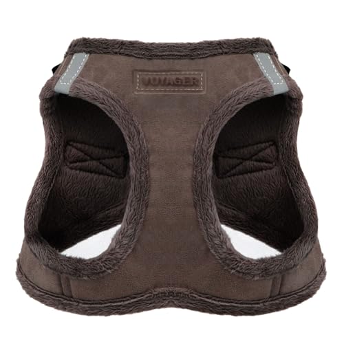 Voyager Step-In Plüsch-Hundegeschirr by Best Pet Supplies - Step-In-Westengeschirr für kleine und mittelgroße Hunde, Weicher Plüsch, Schokolader, size M - Brust 40- 45 cm