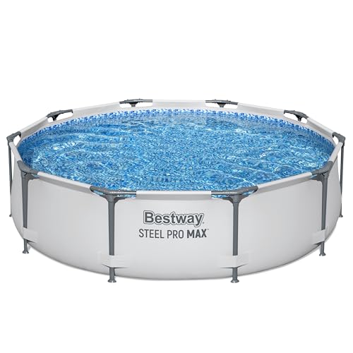 Bestway Steel Pro MAX Frame Pool ohne Pumpe Ø 305 x 76 cm, lichtgrau, rund, Grau