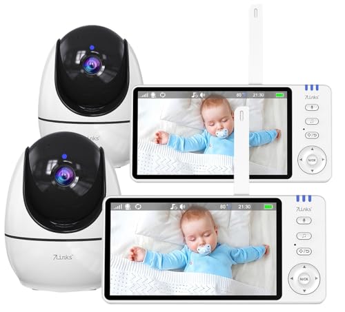 7links Babyfon Kamera: 2er-Set HD-Video-Babyphone, schwenk- & neigbar, Akku, Nachtsicht, VOX (Babyphone schwenkbare Kamera, Überwachungskameras mit Infrarot)