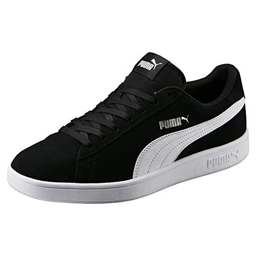 PUMA Unisex Puma Smash V2 Sneaker, Puma Black Puma White Puma Silver, 43 EU