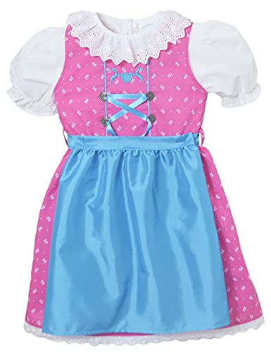 Schrammel Kinderdirndl Hirsch Stickerei Reine Baumwolle Kindertrachten Bluse (Tuerkis, 98)
