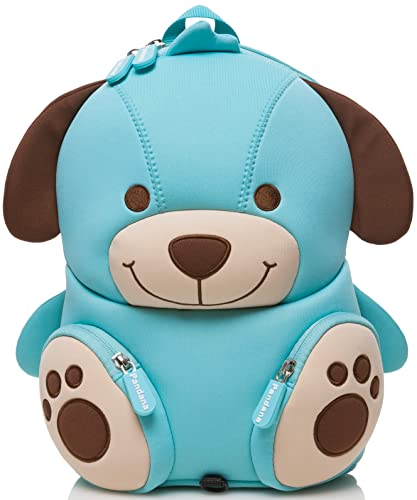Pandana Kleiner Kinderrucksack Hubert Hund mit Brustgurt für Jungen und Mädchen im Kindergarten oder Kita für 2 bis 5-Jährige, aus isolierendem Neopren mit Anti-Lost-System