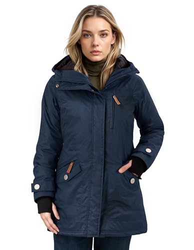 berydale Winterjacke Damen Parka I Warme Übergangsjacke Damen I Atmungsaktiv, Wind- und Wasserdicht I Wintermantel mit Thermowattierung