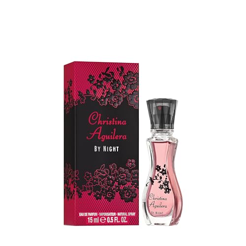 Christina Aguilera - By Night Parfüm, femininer, verführerischer und sinnlicher Duft, mit Pfirsichblüte, blumige, orientalische und fruchtige Noten, ideal für den Sommer, Parfüm für Damen, 15 ml