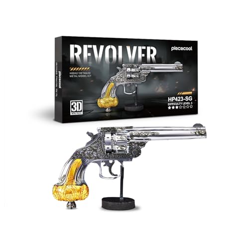 Piececool 3D Puzzle MetallGun,3D Pistolem Puzzle,Modell Pistole Metall,Modellbausatz Craft Decoration DIY Mitgebsel,90 Teile