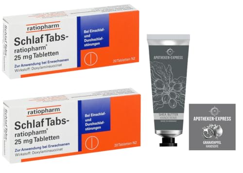 Schlaftabs Sparset 2 x 20 Tabletten inkl. Granatapfel Handseife oder Handcreme von Apotheken-Express