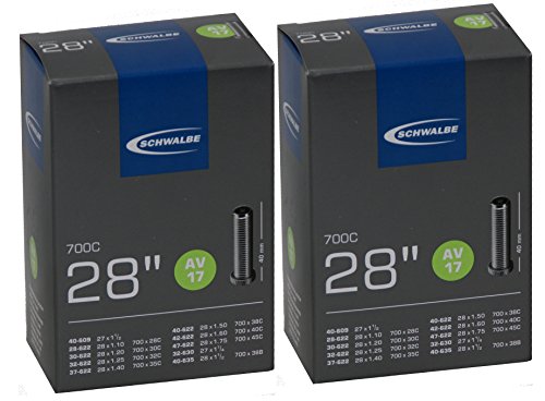 Schwalbe Unisex-Adult AV17 Inner Tube, Schwarz, 28 & quot; 2er Set, 27.5
