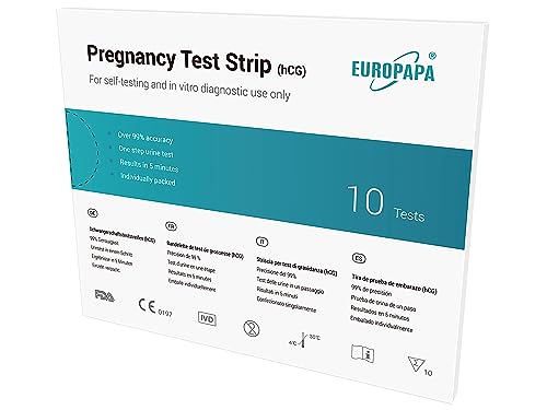 EUROPAPA® Healthcare 10 Stück ultraempfindlicher Schwangerschaftstest - Schwangerschaftstest Frühtest - Pregnancy Test - Frühschwangerschaftstest (10 Stück)