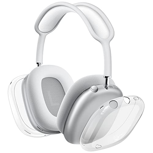 VICHYIE Hülle für Airpods Max (2024/2020), Dünne Weiche TPU Transparent Hülle, Stoßfest, Kratzfest, Durchsichtige Zubehör für AiPods Max (USB-C) -Kristallklar