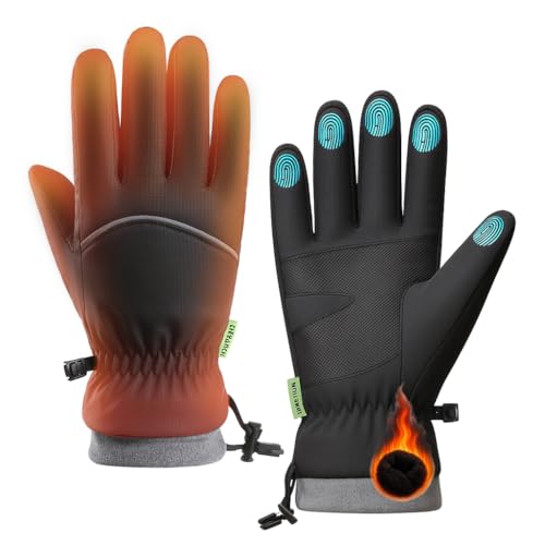 Werfunee Handschuhe Winter Fahrradhandschuhe Herren Damen Thermo WinterHandschuhe Touchscreen Wasserdicht Winddicht rutschfest Sporthandschuhe für Radfahren, Laufen, Skifahren, Wandern