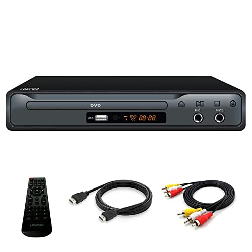 Kompakter DVD-Player mit SCART-Anschluss, Regionsfreier HD-DVD-CD-Player mit HDMI-Anschluss/AV-Anschluss, integriertes PAL/NTSC-TV-System, unterstützt MIC-Eingang, USB-Eingang (DVD Player)