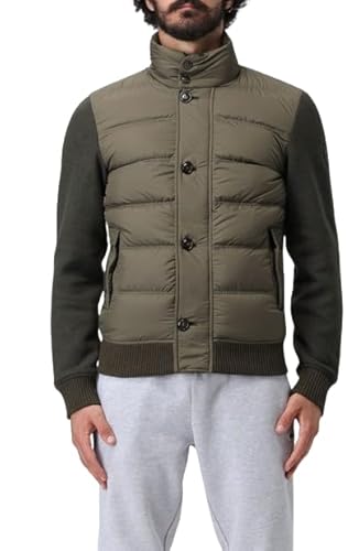 WOOLRICH -CFWOSW0145MRUT2849-Hybridjacke aus Wollgemisch und gesteppter Front, Dunkelgrün, S