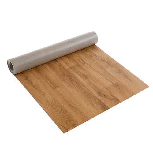Internethandel Pfordt CV Bodenbelag Holz Optik Braun, 100x100 cm, pflegeleichter PVC Vinylboden mit Holzoptik, Meterware für Küche und Wohnzimmer