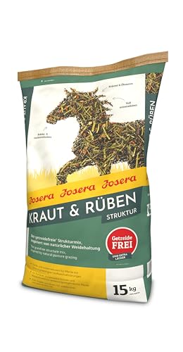 JOSERA Kraut & Rüben Struktur (1 x 15 kg) | Premium Pferdefutter | Getreidefreier Strukturmix | Stärke- & zuckerreduziert| 1er Pack
