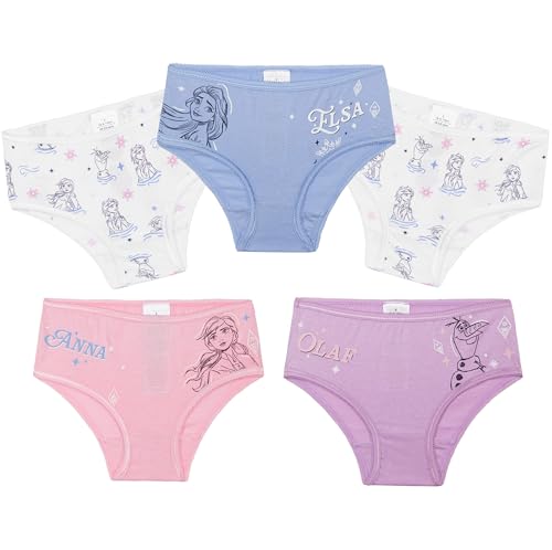 Get Trend Disney Frozen Unterhosen Mädchen 5er Pack Weiche Slips 100% Baumwolle Unterwäsche für Kinder und Kleinkinder (4-5 Jahre, Multi Frozen 5er-Pack)
