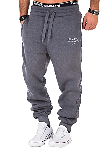 REPUBLIX Herren Sporthose Jogger Jogginghose Sweatpants Trainingshose R-0052 Dunkelgrau M