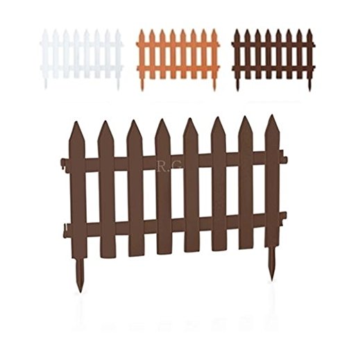 rg-vertrieb Gartenzaun 3,20m Weiß Zierzaun Lattenzaun Beetumrandung | 7 Module Kunststoff Zaun Friesenzaun | Höhe 35cm | Wetterfest, UV- & Frostsicher | Einfache Klick-Montage