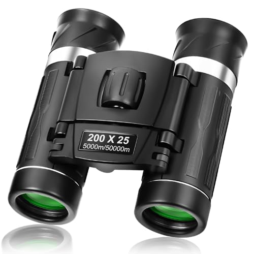 OFFCUP 200x25 Kompakt Fernglas für Erwachsene und Kinder, Ferngläser mit Tragetasche FaltbaresFeldstecher Großes Okular für Outdoor Sportspiele Vogelbeobachtung Reisen Jagd Konzerte Sportspiele