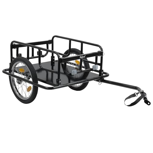 Zelsius Fahrradanhänger Transport 68 Liter | Transportanhänger Klappbar, Fahrradwagen für 2 Getränkekisten | Transportwagen, Anhänger für Fahrrad, Lastenanhänger mit Kupplung, Radanhänger