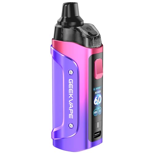 Geekvape Aegis Boost 3 Pod Mod Kit 3000mAh (Max 60w) 5ml Smart Mode mit GEEKVAPE B Spulen [0.2ohm| 50-58W);(Ersatz: 0.6ohm|15-25W) IP68 wasserdicht,Kein Nikotin (Regenbogenviolett)