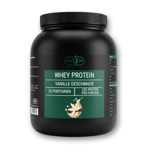 Premium Whey Protein Vanille - 1.000g | Molkenprotein für Muskelaufbau & Regeneration | 23g Eiweiß | cremiger Geschmack, hohe Bioverfügbarkeit, ohne Zuckerzusatz (Vanille)